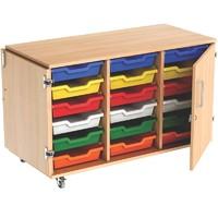 Busybase Mobile Tray Storage Cabinet Coloured