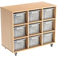 Busybase Mobile 9 Tub Storage Furniture Clear