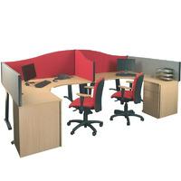 Busyscreen W 1600mm x H 400mm-600mm Desktop Partitions Loop Nylon Alfa Red