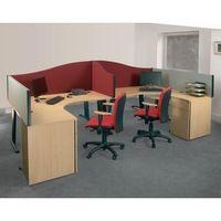 BUSYSCREEN DESK TOP WAVE SCREEN - BURGUNDY WXDXH: 32 X 1800 X 600