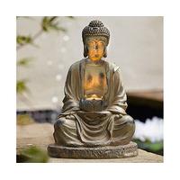 Buddha Solar Garden Light, Polyresin