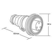 Bulgin PX0737/P - 2 Pole IP68 Pin Connector, Standard Buccaneer, In-Line Flex Cable Mount, 10A