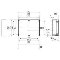 Build-in casing 302 x 232 x 90 Acrylonitrile butadiene styrene Light grey (RAL 7035) Spelsberg TG ABS 3023-9-o 1 pc(s)