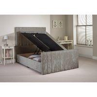 Buxley Divan Bed Frame Silver Velvet Fabric King Size 5ft