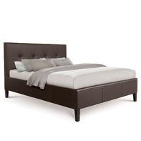 buttoned luxury leather bed small double brown