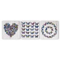 Butterfly Collage Multicolour Canvas Art Set (W)30cm (H)30cm