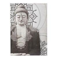 Buddha Grey Embellished Canvas (W)925mm (H)650mm