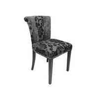 Buckingham Baroque Charcoal Fabric Accent Chairs