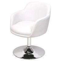 Bucketeer Bar Chair In White Faux Leather With Chrome Base