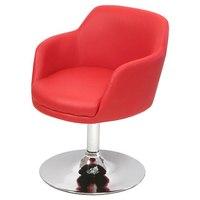 Bucketeer Bar Chair In Red Faux Leather With Chrome Base