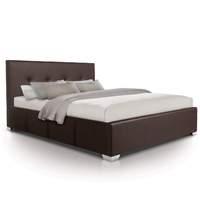 buttoned luxury leather extra storage ottoman bed kingsize brown