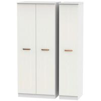 buckingham aurello white triple plain wardrobe