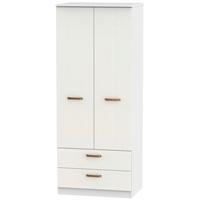 buckingham aurello white wardrobe 2ft 6in 2 drawer