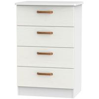 buckingham aurello white chest of drawer 4 drawer midi