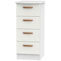 Buckingham Aurello White Chest of Drawer - 4 Drawer Locker