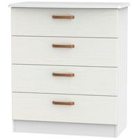 Buckingham Aurello White Chest of Drawer - 4 Drawer