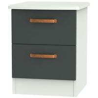 Buckingham Graphite Bedside Cabinet - 2 Drawer Locker