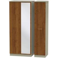 buckingham bali oak triple wardrobe with mirror