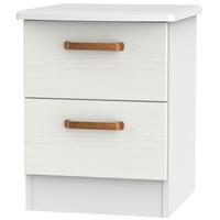 Buckingham Aurello White Bedside Cabinet - 2 Drawer Locker