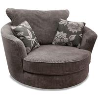 Buoyant Paris Lush Charcoal Fabric Snuggle Swivel Chair