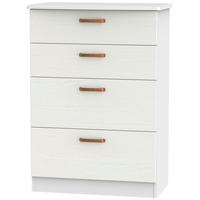 Buckingham Aurello White Chest of Drawer - 4 Drawer Deep