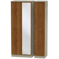 buckingham bali oak triple wardrobe tall with mirror