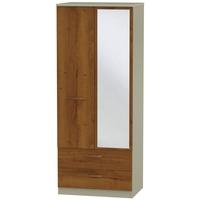 Buckingham Bali Oak Wardrobe - 2ft 6in 2 Drawer with Mirror