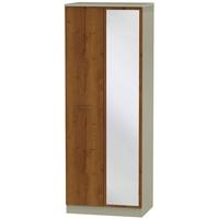 buckingham bali oak wardrobe tall 2ft 6in with mirror