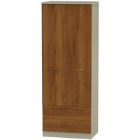 buckingham bali oak wardrobe tall 2ft 6in with 2 drawer