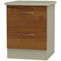 Buckingham Bali Oak Bedside Cabinet - 2 Drawer Locker