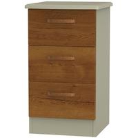 Buckingham Bali Oak Bedside Cabinet - 3 Drawer Locker