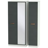 Buckingham Graphite Triple Wardrobe - with Mirror