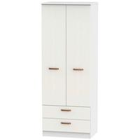 buckingham aurello white wardrobe tall 2ft 6in with 2 drawer