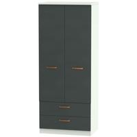 Buckingham Graphite Wardrobe - 2ft 6in 2 Drawer