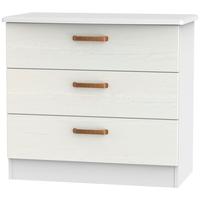 Buckingham Aurello White Chest of Drawer - 3 Drawer