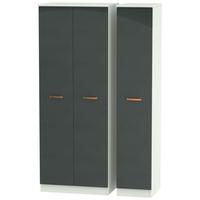 Buckingham Graphite Triple Wardrobe - Tall Plain