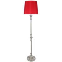Burlington Chrome Floor Lamp with Hot Chilli Red Shade