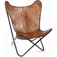 butterfly brown leather chair with brown legs