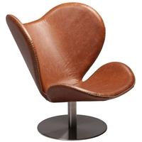 butterfly light brown leather lounge chair with brushed base