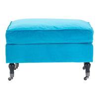 Buckingham Velvet Foot Stool, Blue