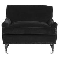 Buckingham Velvet Chair, Black