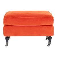 Buckingham Velvet Foot Stool, Orange