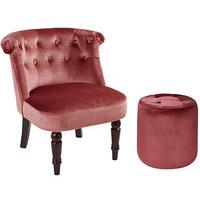 button backed chair and free matching footstool rose wood