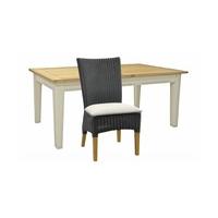 Burghley Extending Dining Table & Badminton Slate Weave Side Chairs - Table & 8 Chairs