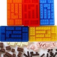 Building Block Style Bricks Ice Cream Cube Maker Silicone Ice Tray Mold Chocolate Moulds(Random Color)