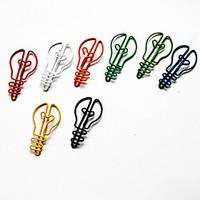 Bulb Style Colorful Paper Clips (Random Color, 10-Pack)