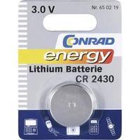 Button cell CR2430 Lithium Conrad energy CR 2430 270 mAh 3 V 1 pc(s)