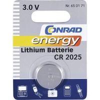 Button cell CR2025 Lithium Conrad energy CR 2025 140 mAh 3 V 1 pc(s)