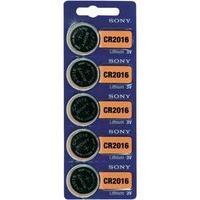Button cell CR2016 Lithium Sony CR 2016 90 mAh 3 V 5 pc(s)