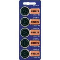 Button cell CR2025 Lithium Sony CR 2025 160 mAh 3 V 5 pc(s)